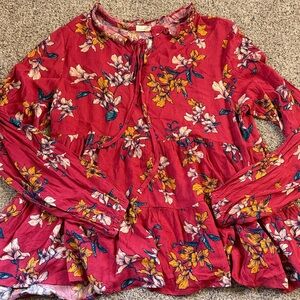 Easel flowy blouse top medium floral